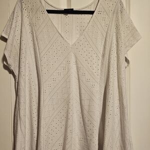 Torrid Eyelet V-Neck Fit And Flare Midi Top - Size 2
